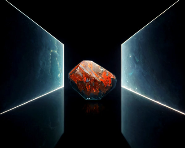 Multicolored Crystal with Translucent Panels Display