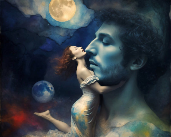 Surreal Composition with Ethereal Elements and Figures