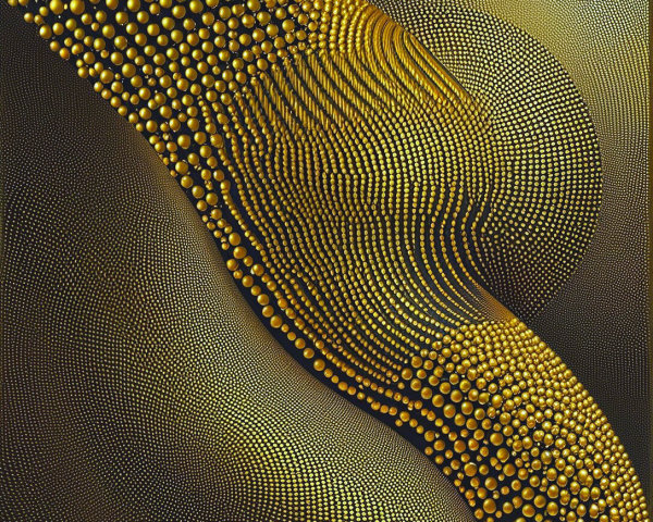 Abstract Image of Textured Golden Sphere Patterns