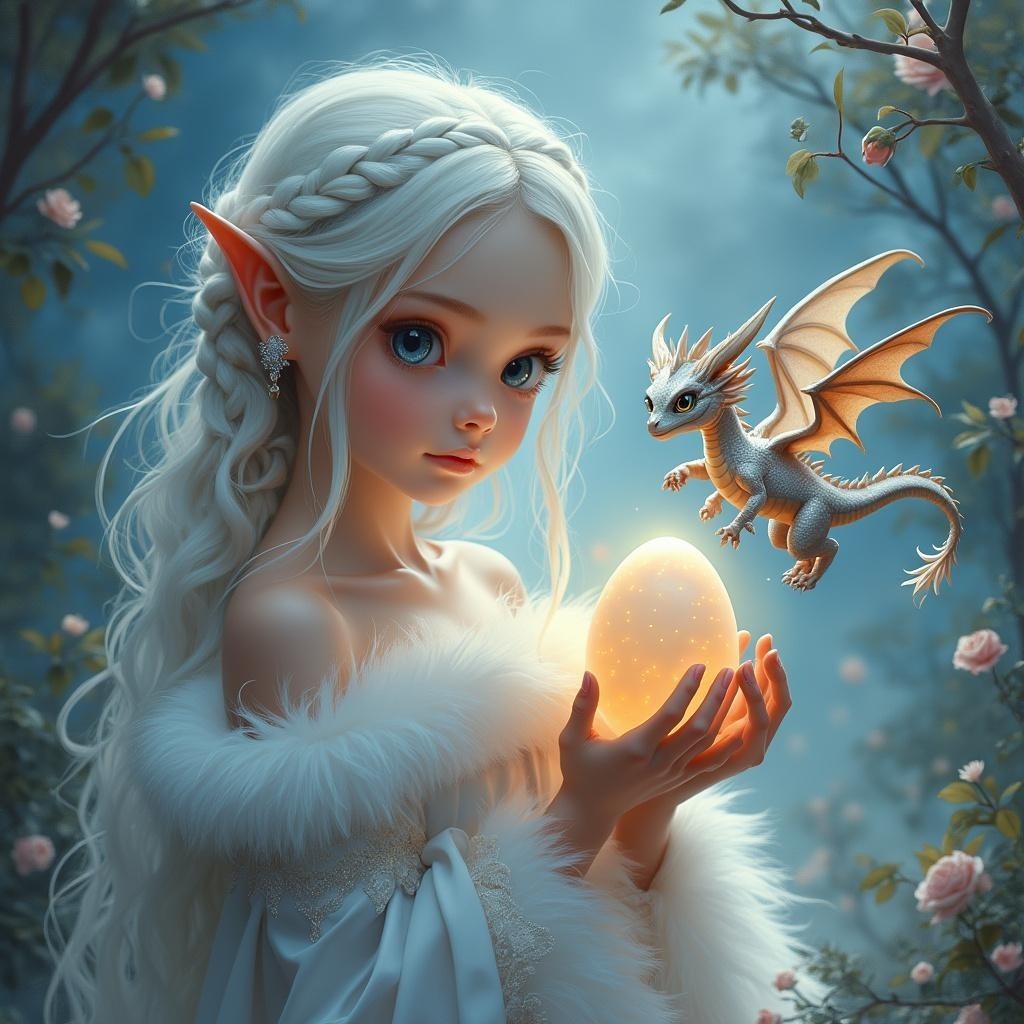 Ethereal Fairy and Dragon in Enchanted Forest Scene