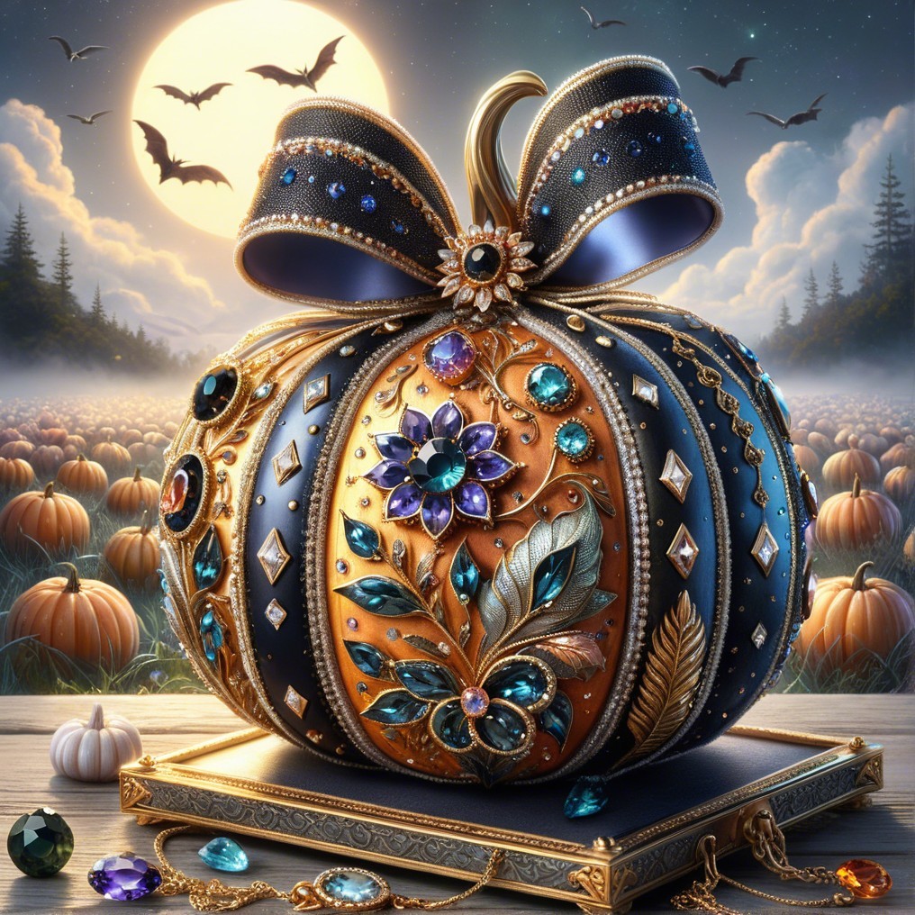 Ornate Pumpkin with Jewels and Gold Detailing