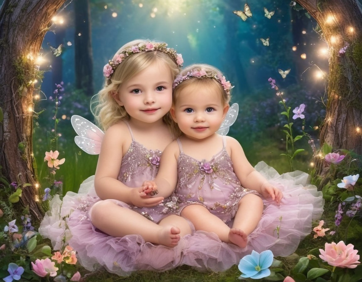 Enchanting Girls in Fairy Costumes in a Mystical Forest