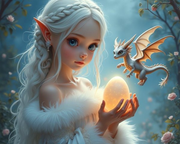 Ethereal Fairy and Dragon in Enchanted Forest Scene