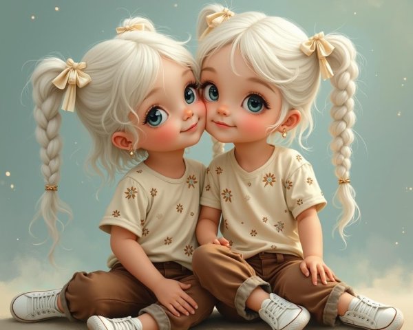 Young girls in matching outfits share a joyful moment