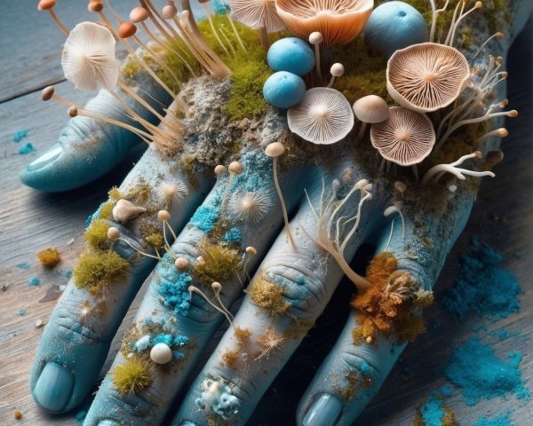 Hand Decorated with Miniature Mushrooms and Moss