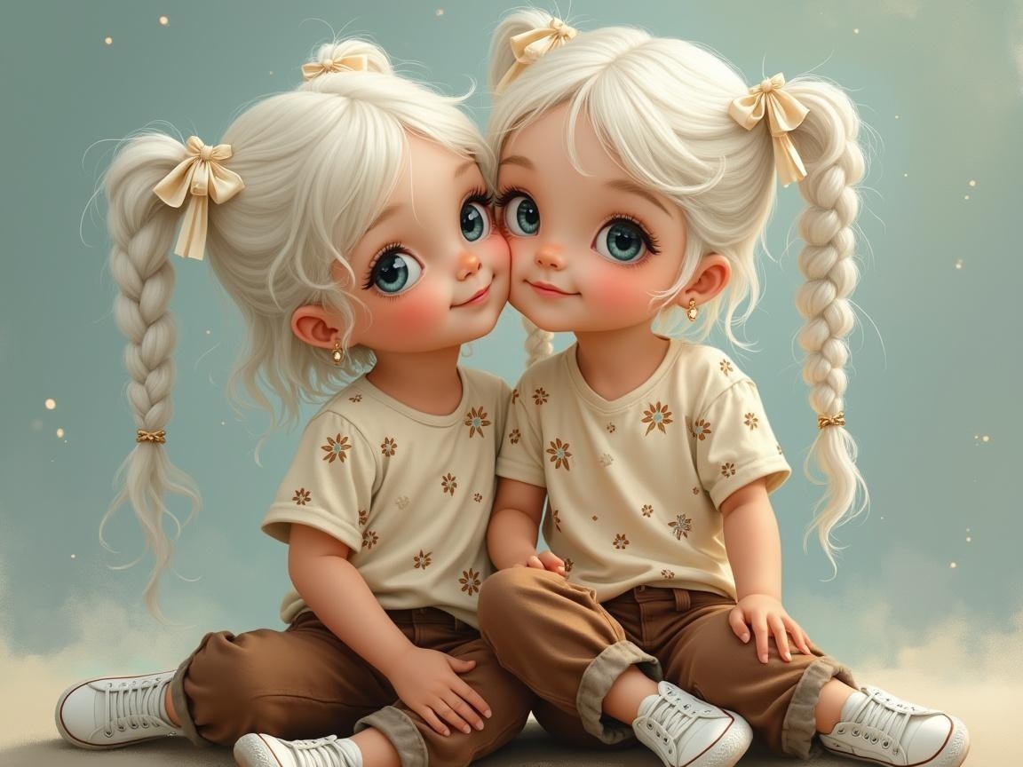 Young girls in matching outfits share a joyful moment