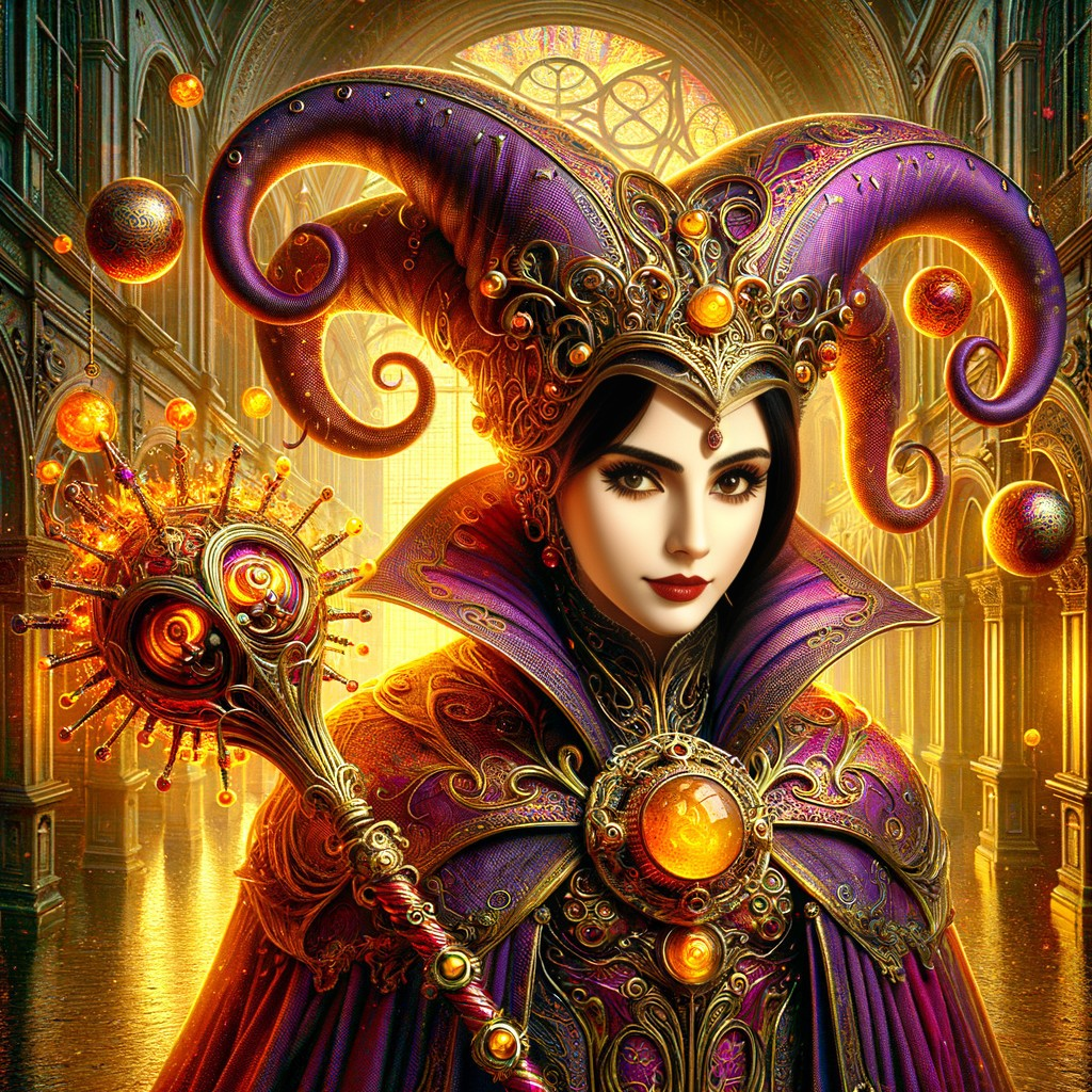 Majestic Sorceress in Grand Illuminated Hall