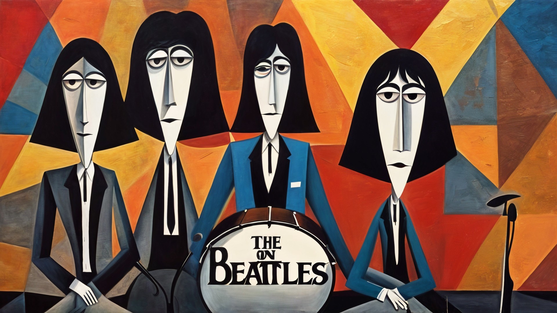 Colorful Illustration of Four Stylized Musicians