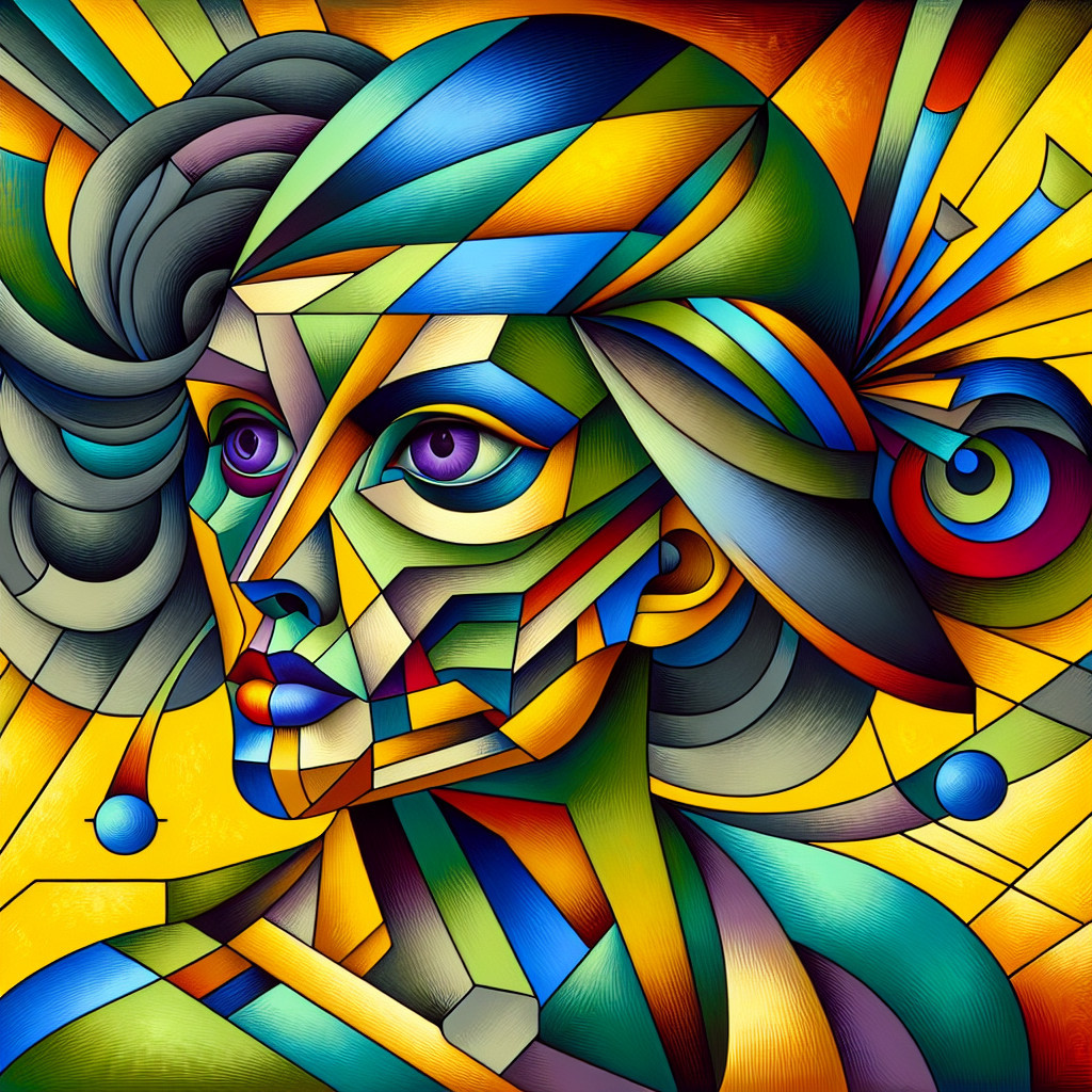 Vibrant Abstract Portrait of a Woman's Face