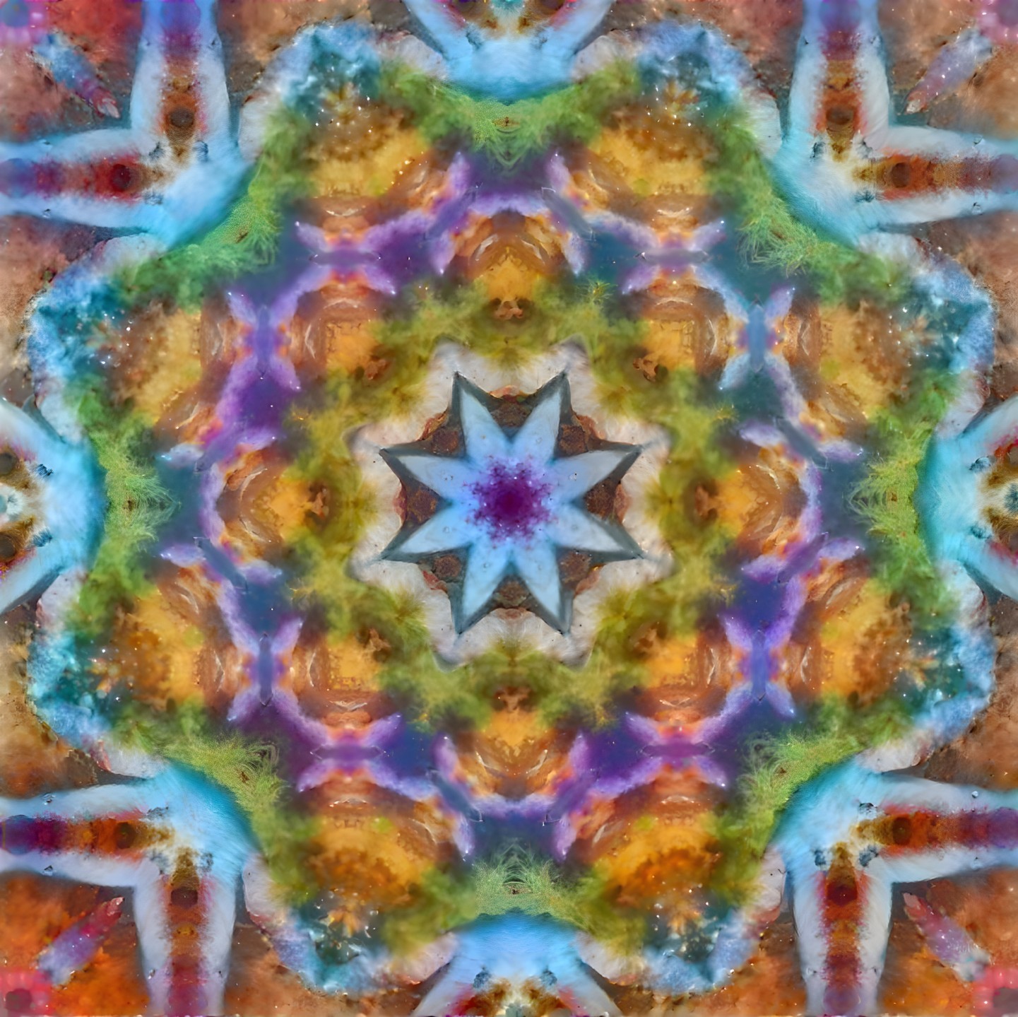 Vibrant Kaleidoscopic Pattern with Multicolored Shapes