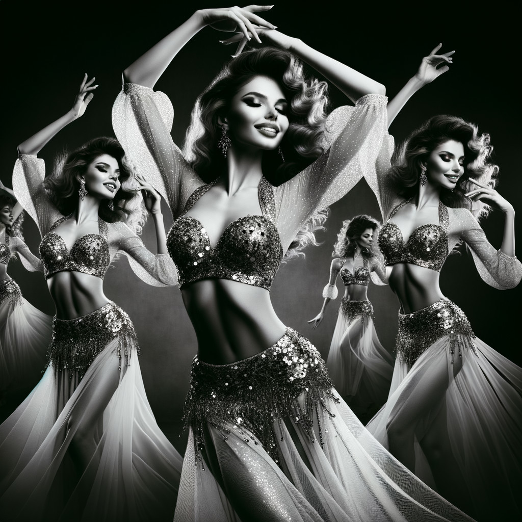 Black and White Image of a Glamorous Dancer