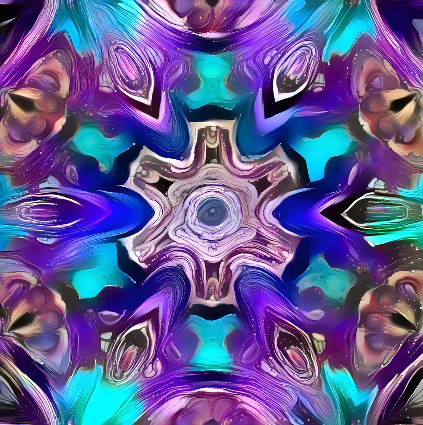 Vibrant Kaleidoscopic Design with Swirling Patterns