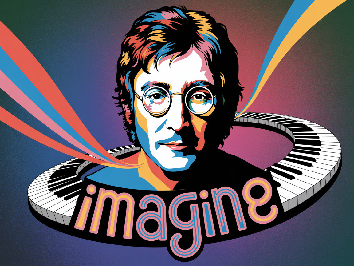 Vibrant Illustration of a Man with Musical Elements