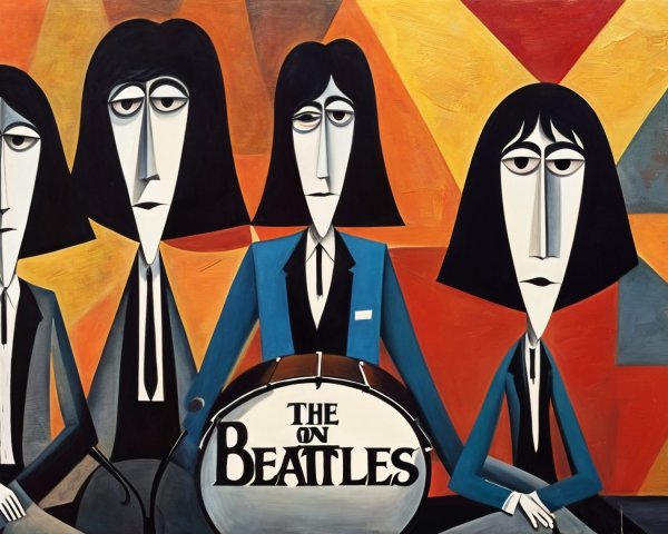 Colorful Illustration of Four Stylized Musicians