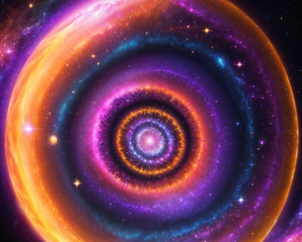 Cosmic Vortex with Vibrant Purple, Pink, and Orange