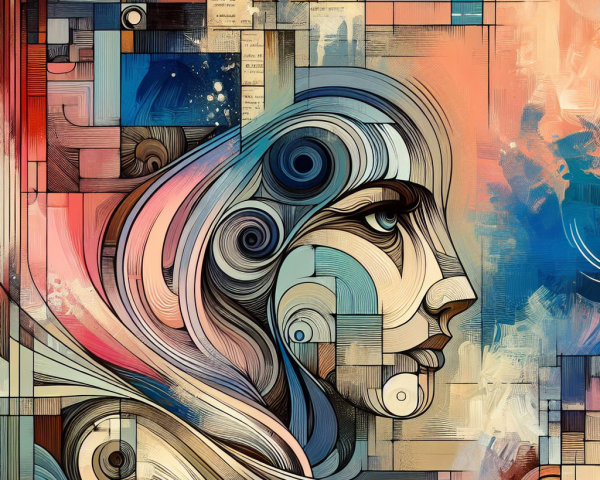 Abstract Portrait of a Woman with Vibrant Colors