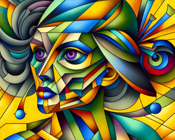 Vibrant Abstract Portrait of a Woman's Face