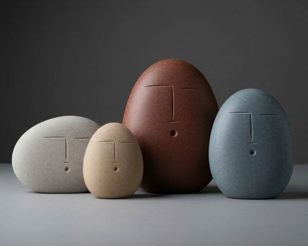 Minimalist Stone Sculptures Resembling Abstract Faces