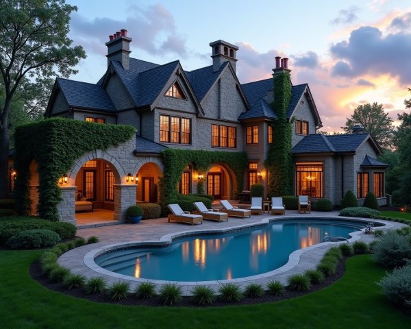 Elegant Grand House with Pool and Lush Surroundings