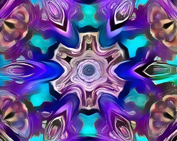Vibrant Kaleidoscopic Design with Swirling Patterns