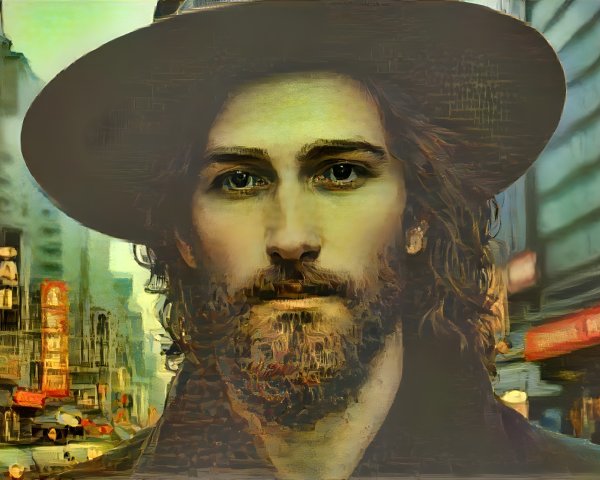 Close-up Portrait of a Man with Long Hair and Beard