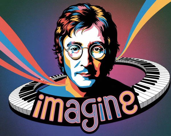 Vibrant Illustration of a Man with Musical Elements