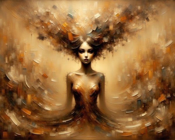 Surreal Portrait of a Woman with Abstract Forms