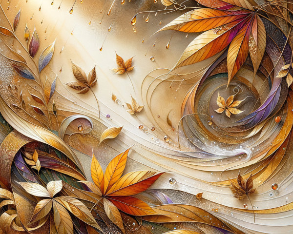 Vibrant Abstract Composition in Warm Autumn Tones