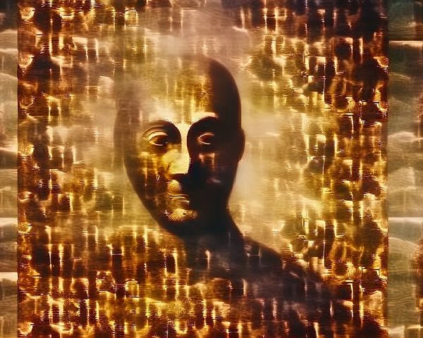 Abstract Human Face with Ethereal Quality and Warm Tones