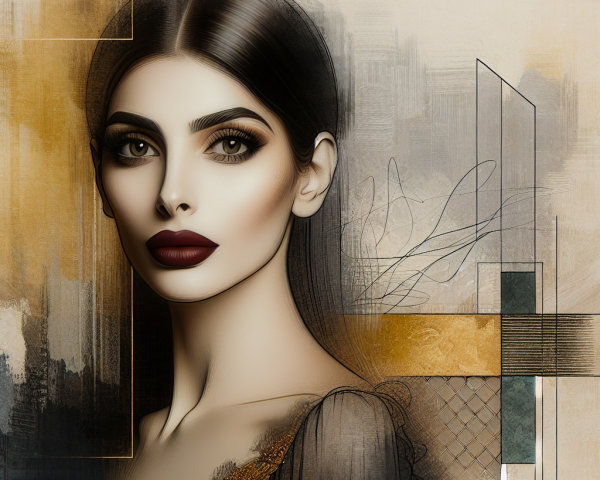 Stylized portrait of a confident young woman