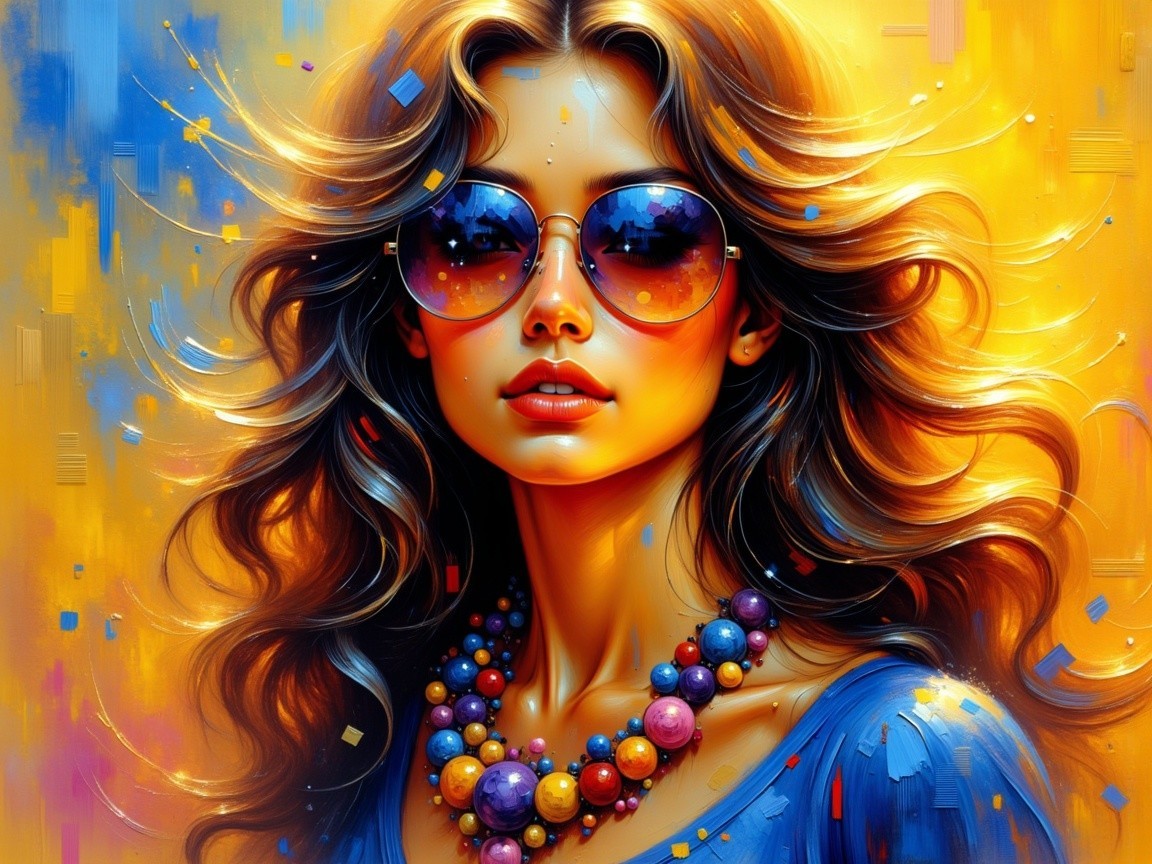 Vibrant Portrait of a Woman with Colorful Accessories