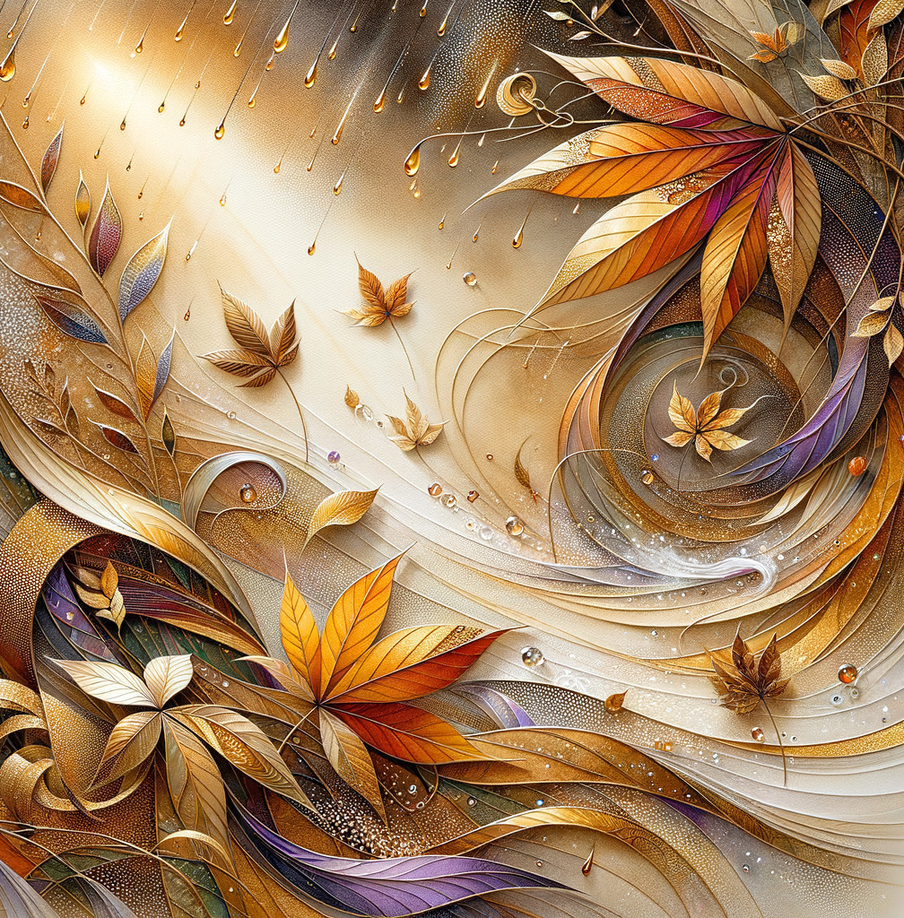 Vibrant Abstract Composition in Warm Autumn Tones