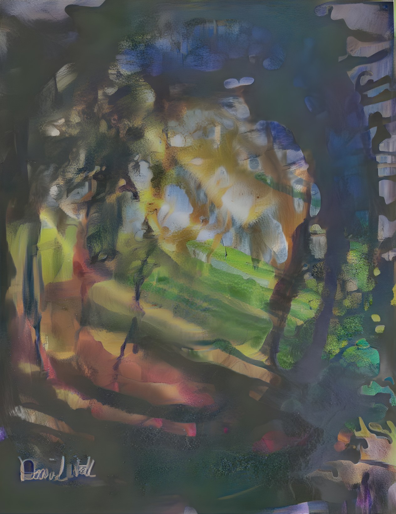 Abstract Composition with Vibrant Color Swirls