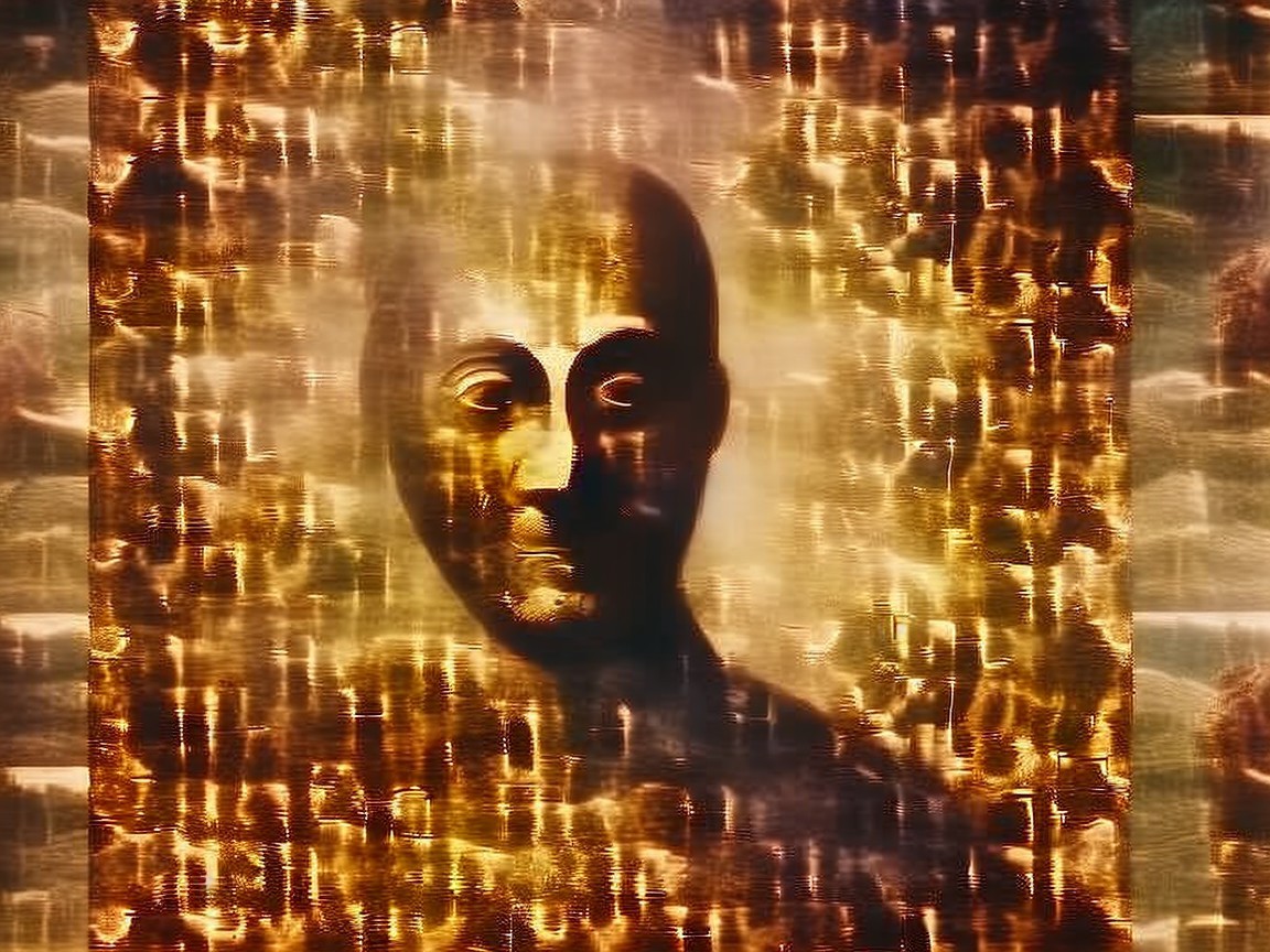 Abstract Human Face with Ethereal Quality and Warm Tones