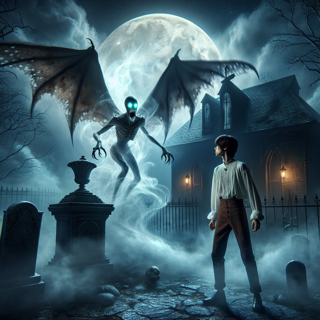 Young boy encounters ethereal creature in graveyard
