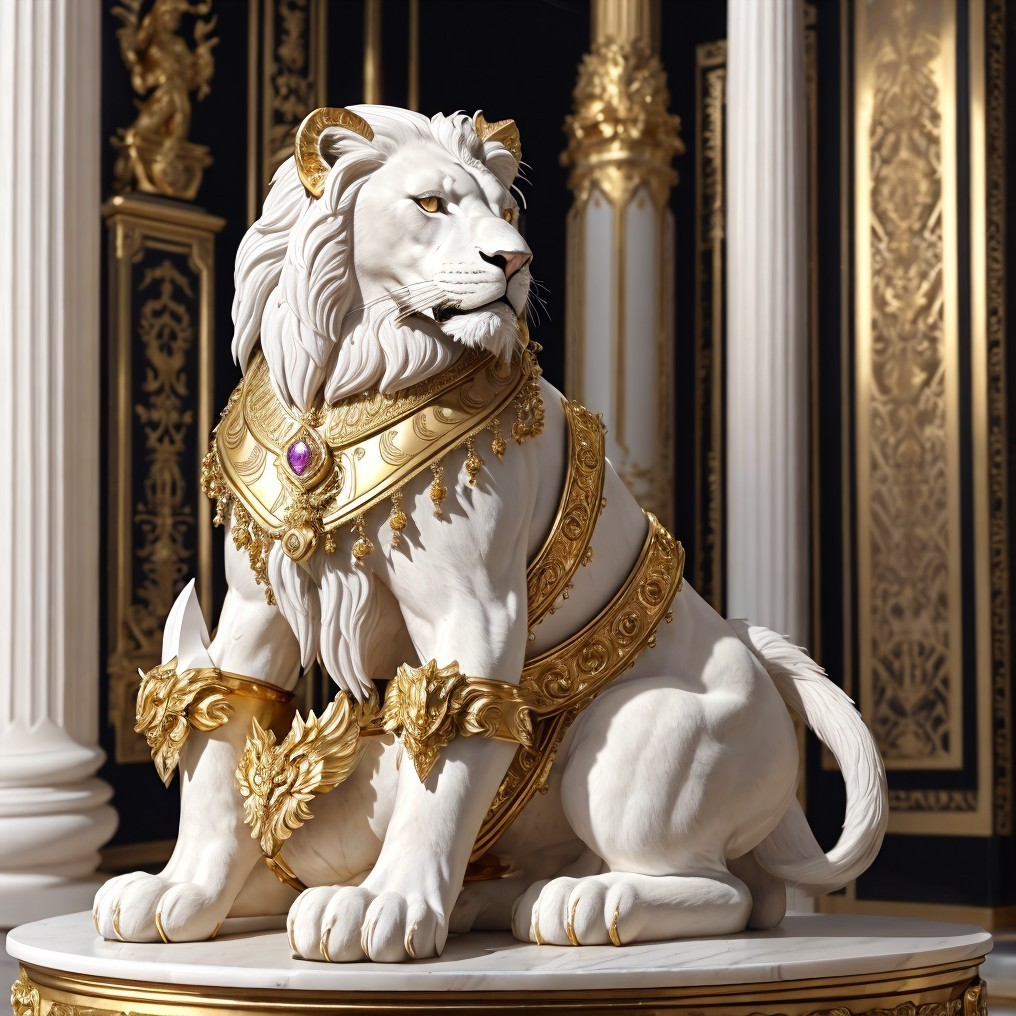 Regal Lion: Golden Armor Majesty