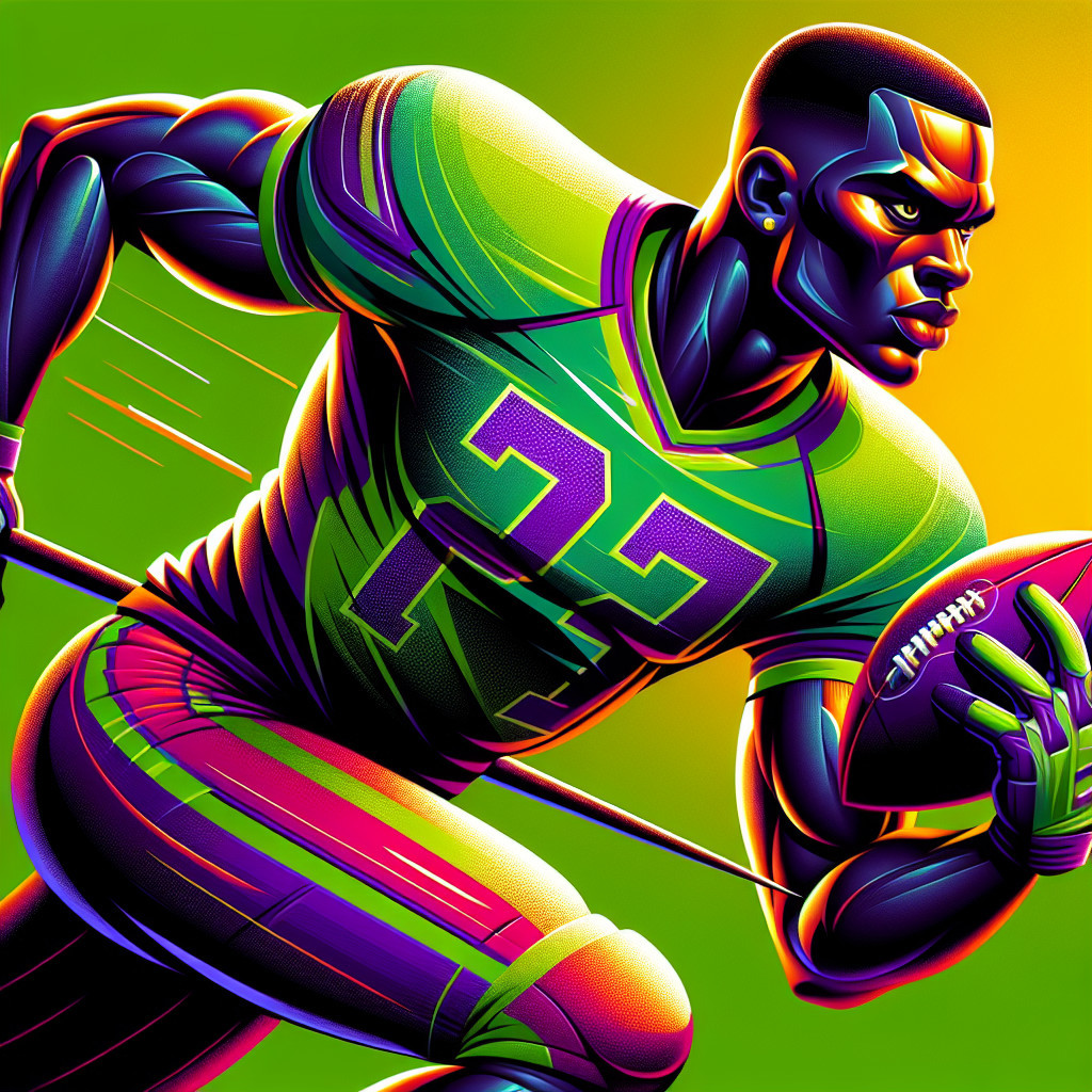 Vibrant Illustration of a Football Player in Action