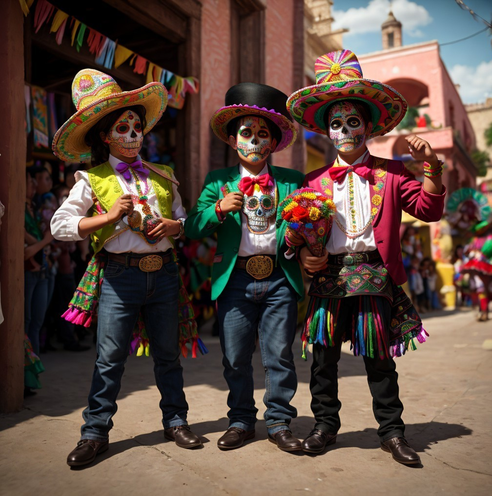 Children in Colorful Attire Celebrate Festive Event