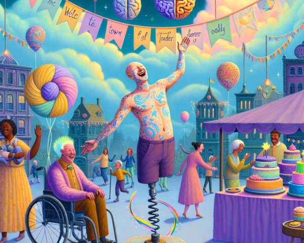 Colorful Carnival Scene with Joyful Characters