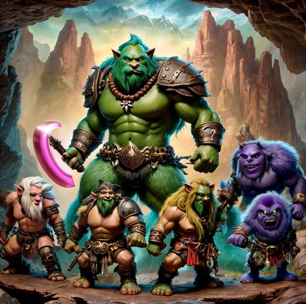 Orc-like Creatures in Dramatic Rocky Landscape