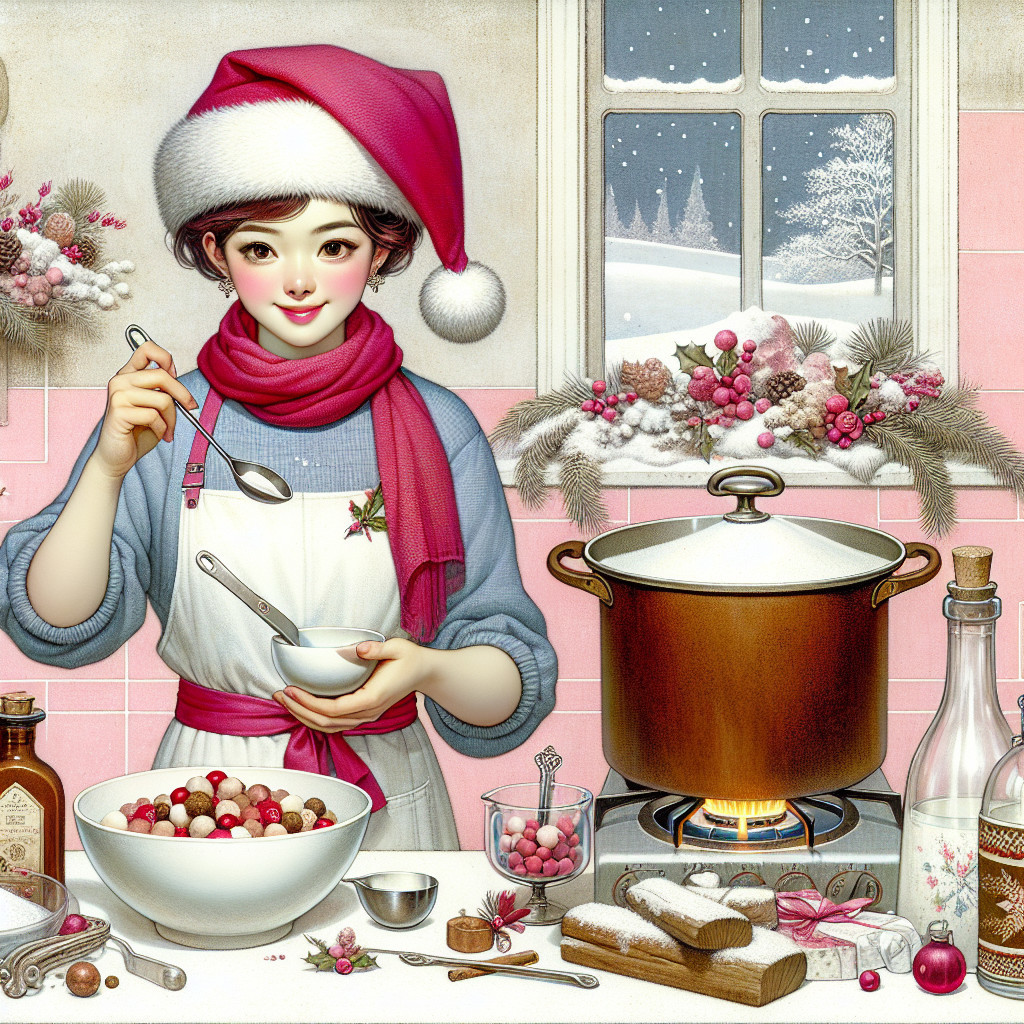 Woman in Pink Kitchen Mixing Colorful Candies