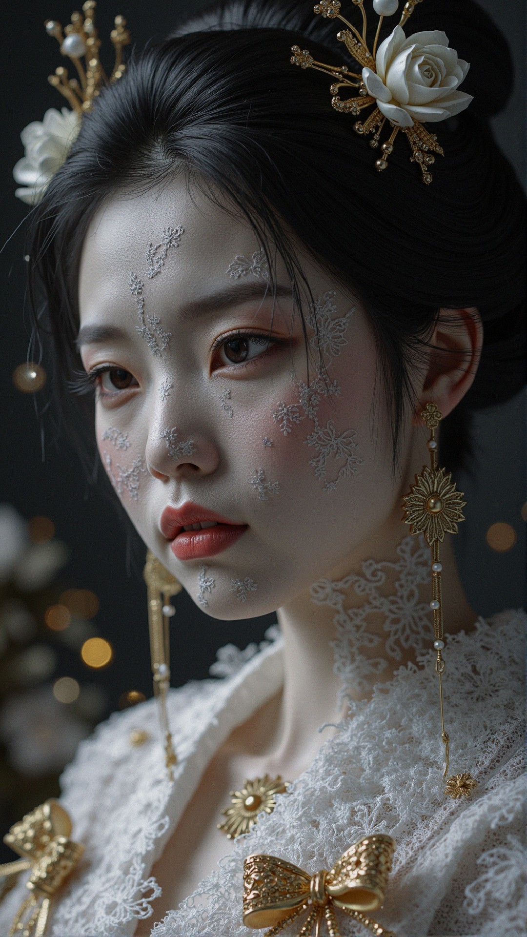 Portrait of a Woman in Traditional Attire and Accessories