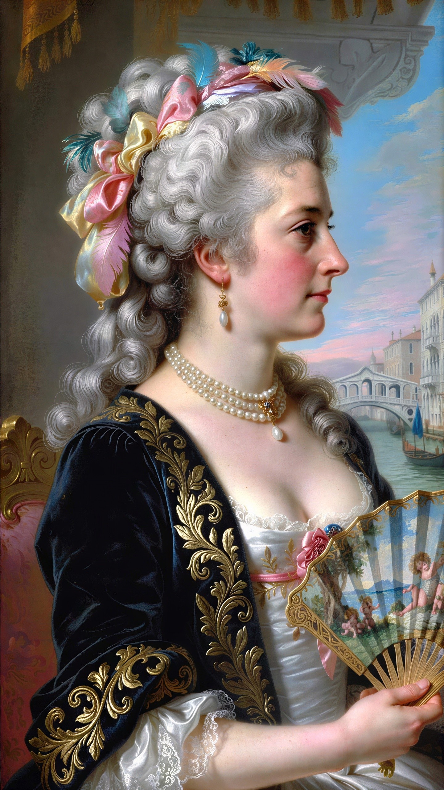 Portrait of a European Noblewoman in Elaborate Attire
