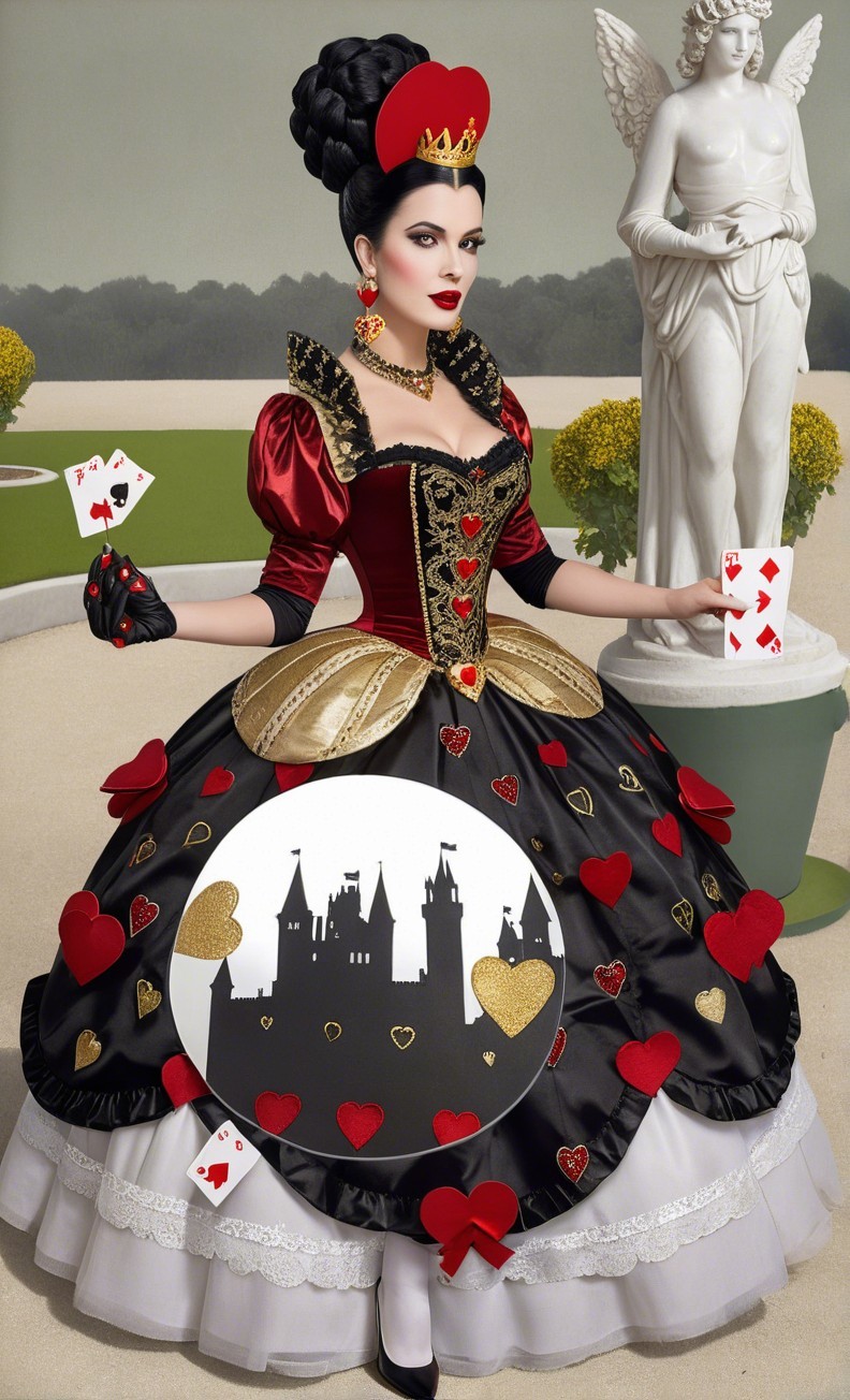 Woman in Queen Costume Inspired by Playing Cards