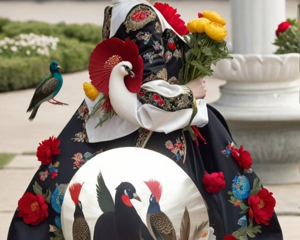 Hyperrealistic Portrait of Woman in Theatrical Hanbok