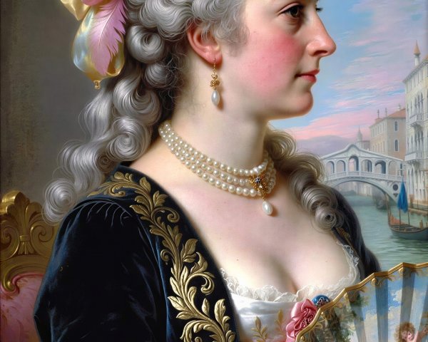 Portrait of a European Noblewoman in Elaborate Attire