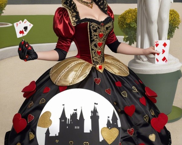 Woman in Queen Costume Inspired by Playing Cards