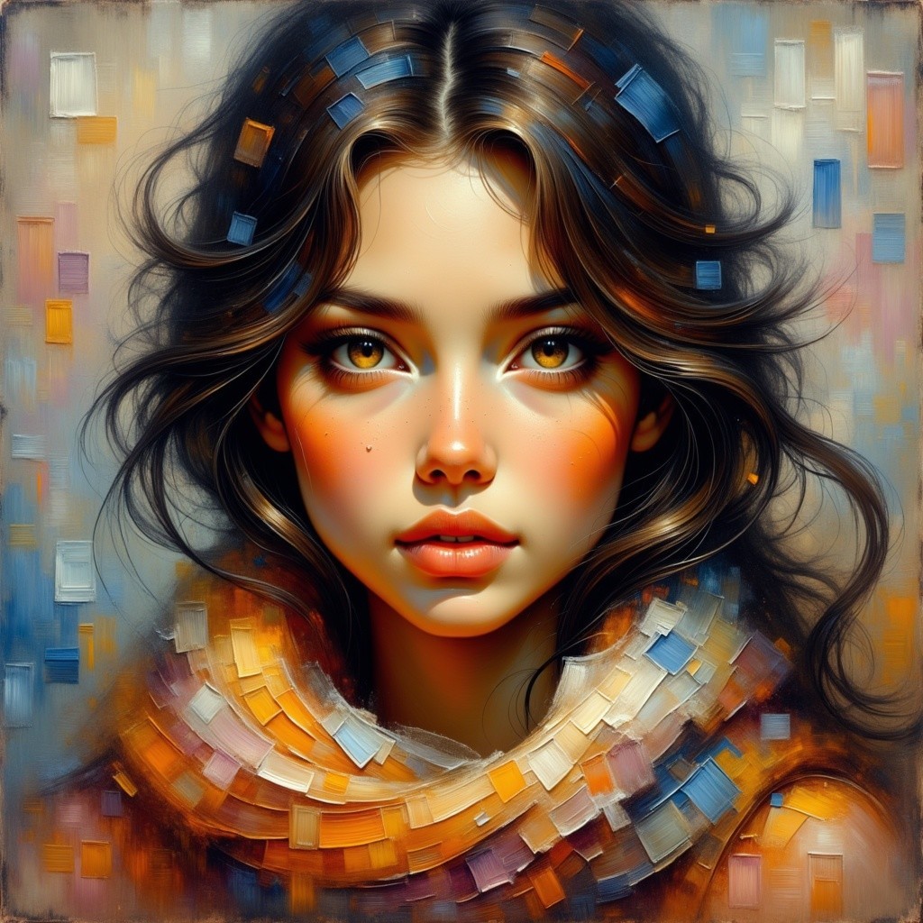 Portrait of a Young Woman with Expressive Features