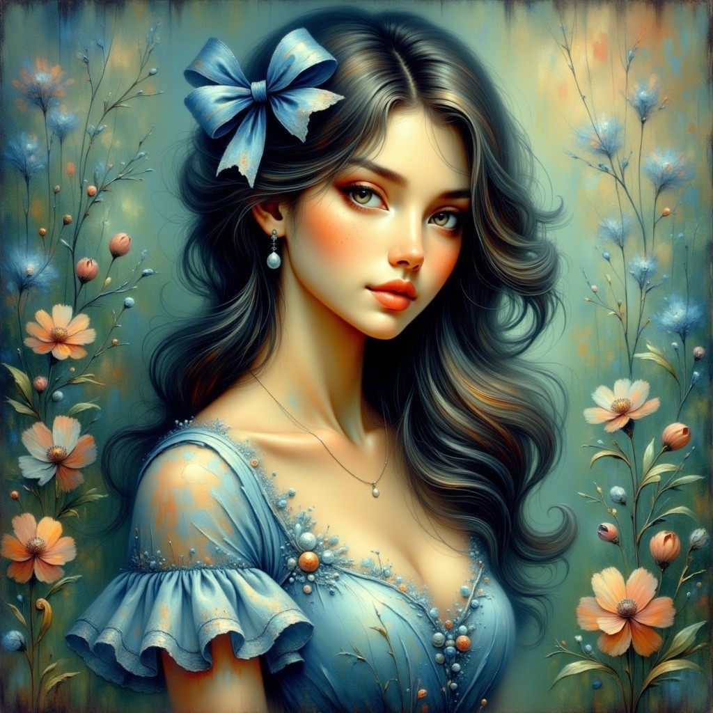 Delicate Portrait of a Young Woman in Soft Colors