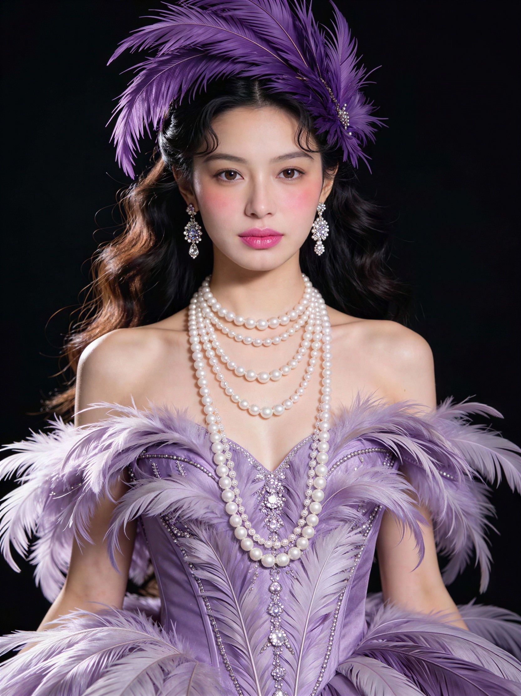 Headshot of Woman with Curly Hair and Lilac Attire